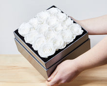 16 White/Cream Infinity Preserved Roses